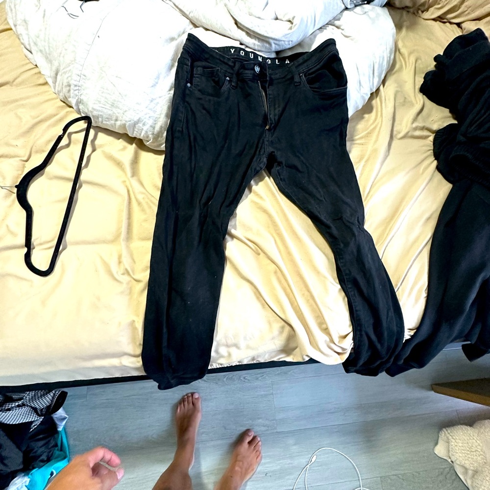 Young La Men’s Black Denim pants